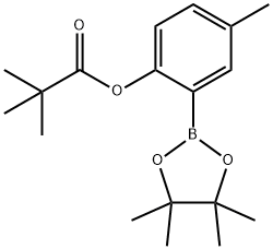 4-Methyl-2-(4,4,5,5-tetramethyl-1,3,2-dioxaborolan-2-yl)phenyl pivalate Structure