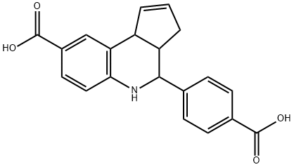 4-(4-Carboxyphenyl)-3a,4,5,9b-tetrahydro-3H-cyclopenta[c]quinoline-8-carboxylic acid Structure