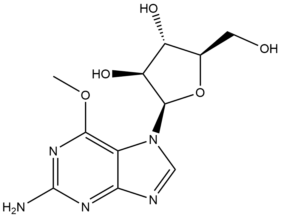 7H-Purin-2-amine, 7-β-D-arabinofuranosyl-6-methoxy- Structure