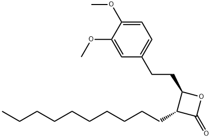 2-Oxetanone, 3-decyl-4-[2-(3,4-dimethoxyphenyl)ethyl]-, (3R,4R)- Structure