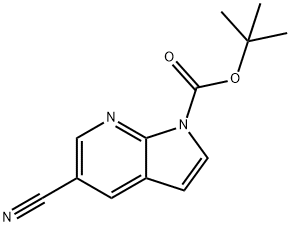 1H-Pyrrolo[2,3-b]pyridine-1-carboxylic acid, 5-cyano-, 1,1-dimethylethyl ester 구조식 이미지