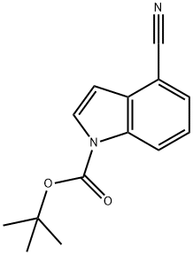 1H-Indole-1-carboxylic acid, 4-cyano-, 1,1-dimethylethyl ester 구조식 이미지