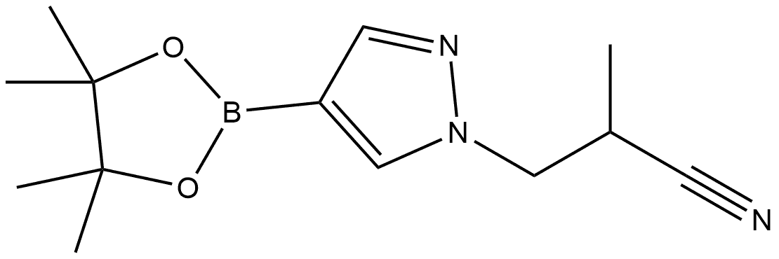 2-Methyl-3-(4-(4,4,5,5-tetramethyl-1,3,2-dioxaborolan-2-yl)-1H-pyrazol-1-yl)propanenitrile Structure
