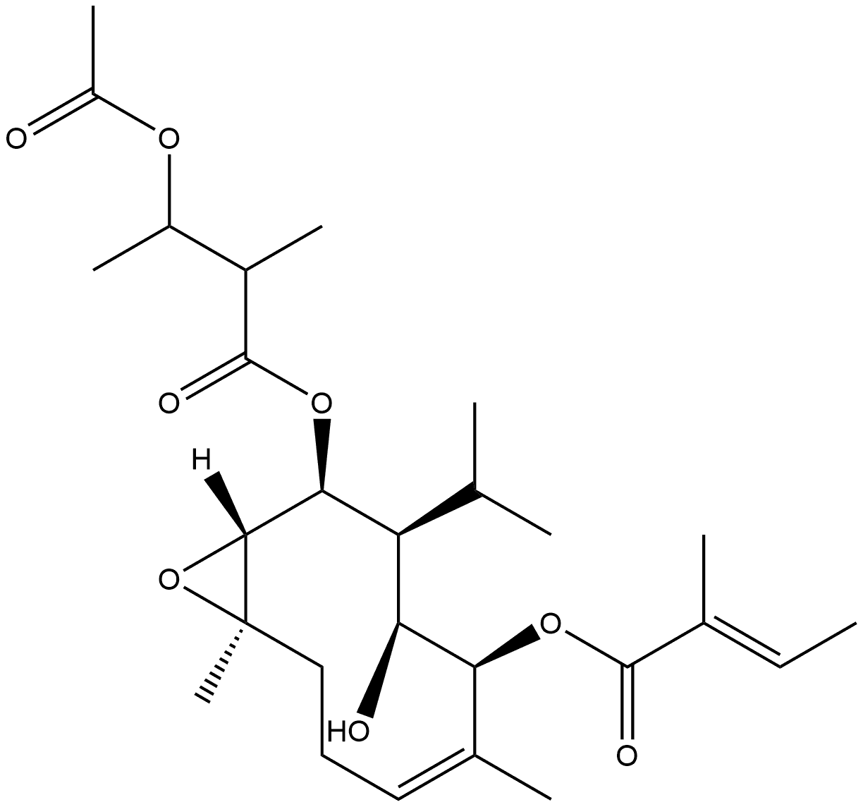 (1R,2S,3S,4S,5S,10R)-2-[3-(Acetyloxy)-2-methyl-1-oxobutoxy]-4-hydroxy-6,10-dimethyl-3-(1-methylethyl)-11-oxabicyclo[8.1.0]undec-6-en-5-yl (2E)-2-methyl-2-butenoate Structure