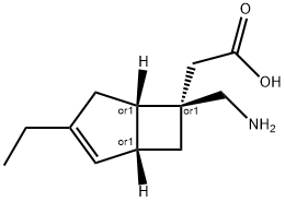 Bicyclo[3.2.0]hept-2-ene-6-acetic acid, 6-(aminomethyl)-3-ethyl-, (1R,5S,6R)-rel- Structure
