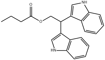 Butanoic acid, 2,2-di-1H-indol-3-ylethyl ester Structure