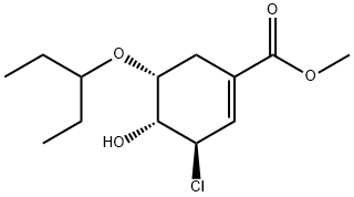 1-Cyclohexene-1-carboxylic acid, 3-chloro-5-(1-ethylpropoxy)-4-hydroxy-, methyl ester, (3R,4R,5R)- Structure