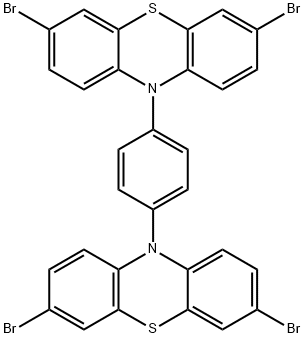 10H-Phenothiazine, 10,10'-(1,4-phenylene)bis[3,7-dibromo- Structure