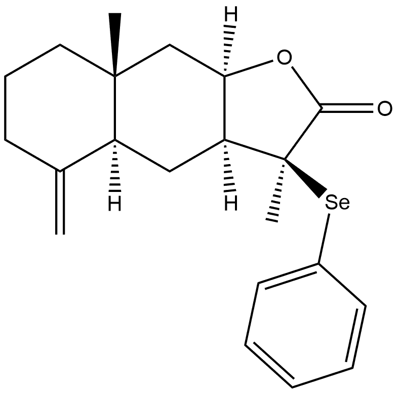 Naphtho[2,3-b]furan-2(3H)-one, decahydro-3,8a-dimethyl-5-methylene-3-(phenylseleno)-, [3S-(3α,3aβ,4aβ,8aα,9aβ)]- (9CI) 구조식 이미지