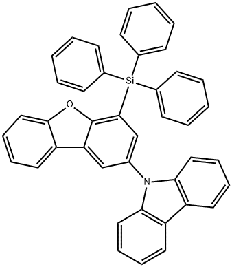 9H-Carbazole, 9-[4-(triphenylsilyl)-2-dibenzofuranyl]- Structure