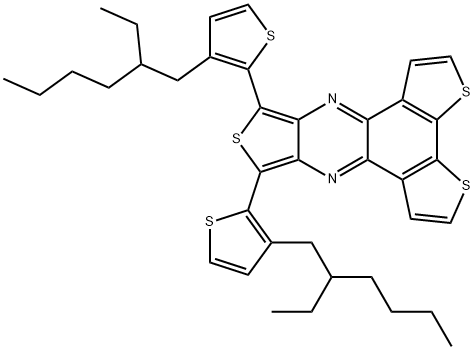 8,10-bis(3-(2-ethylhexyl)thiophen-2-yl)trithieno[3,4-b:3',2'-f:2'',3''-h]quinoxaline Structure