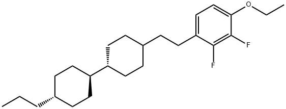 Benzene, 1-ethoxy-2,3-difluoro-4-[2-[(trans,trans)-4'-propyl[1,1'-bicyclohexyl]-4-yl]ethyl]- Structure