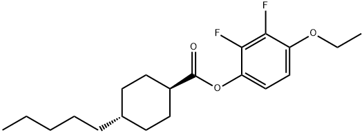 Cyclohexanecarboxylic acid, 4-pentyl-, 4-ethoxy-2,3-difluorophenyl ester, trans- Structure