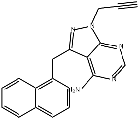 3-(Naphthalen-1-ylmethyl)-1-(prop-2-yn-1-yl)-1H-pyrazolo[3,4-d]pyrimidin-4-amine Structure