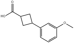 Cyclobutanecarboxylic acid, 3-(3-methoxyphenyl)- Structure