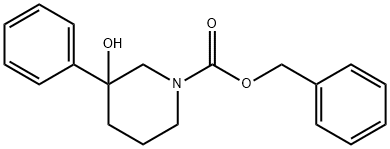 1-Piperidinecarboxylic acid, 3-hydroxy-3-phenyl-, phenylmethyl ester Structure