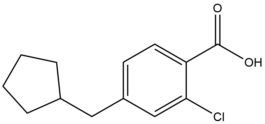 2-Chloro-4-(cyclopentylmethyl)benzoic acid Structure