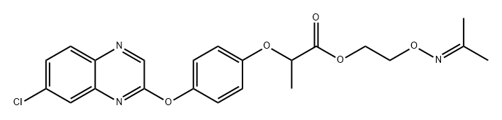 Propanoic acid, 2-[4-[(7-chloro-2-quinoxalinyl)oxy]phenoxy]-, 2-[[(1-methylethylidene)amino]oxy]ethyl ester Structure