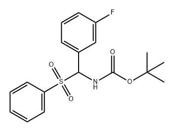 Carbamic acid, N-[(3-fluorophenyl)(phenylsulfonyl)methyl]-, 1,1-dimethylethyl ester Structure