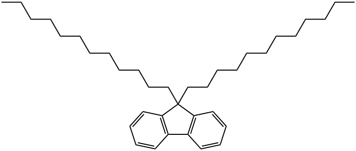 9H-Fluorene, 9,9-didodecyl- Structure