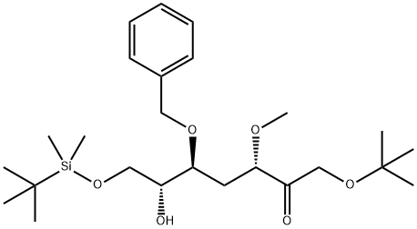 D-ribo-2-Heptulose, 4-deoxy-1-O-(1,1-dimethylethyl)-7-O-(1,1-dimethylethyl)dimethylsilyl-3-O-methyl-5-O-(phenylmethyl)- Structure