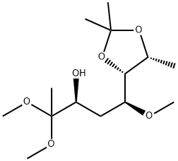 allo-2-Octulose, 1,4,8-trideoxy-5-O-methyl-6,7-O-(1-methylethylidene)-, dimethyl acetal Structure