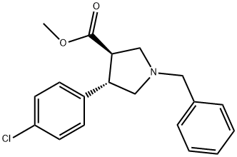 3-Pyrrolidinecarboxylic acid, 4-(4-chlorophenyl)-1-(phenylmethyl)-, methyl ester, (3R,4S)- Structure