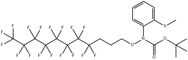 Carbamic acid, N-[(4,4,5,5,6,6,7,7,8,8,9,9,10,10,11,11,11-heptadecafluoroundecyl)oxy]-N-[2-(methylthio)phenyl]-, 1,1-dimethylethyl ester Structure