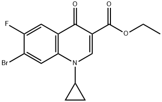 3-Quinolinecarboxylic acid, 7-bromo-1-cyclopropyl-6-fluoro-1,4-dihydro-4-oxo-, ethyl ester Structure