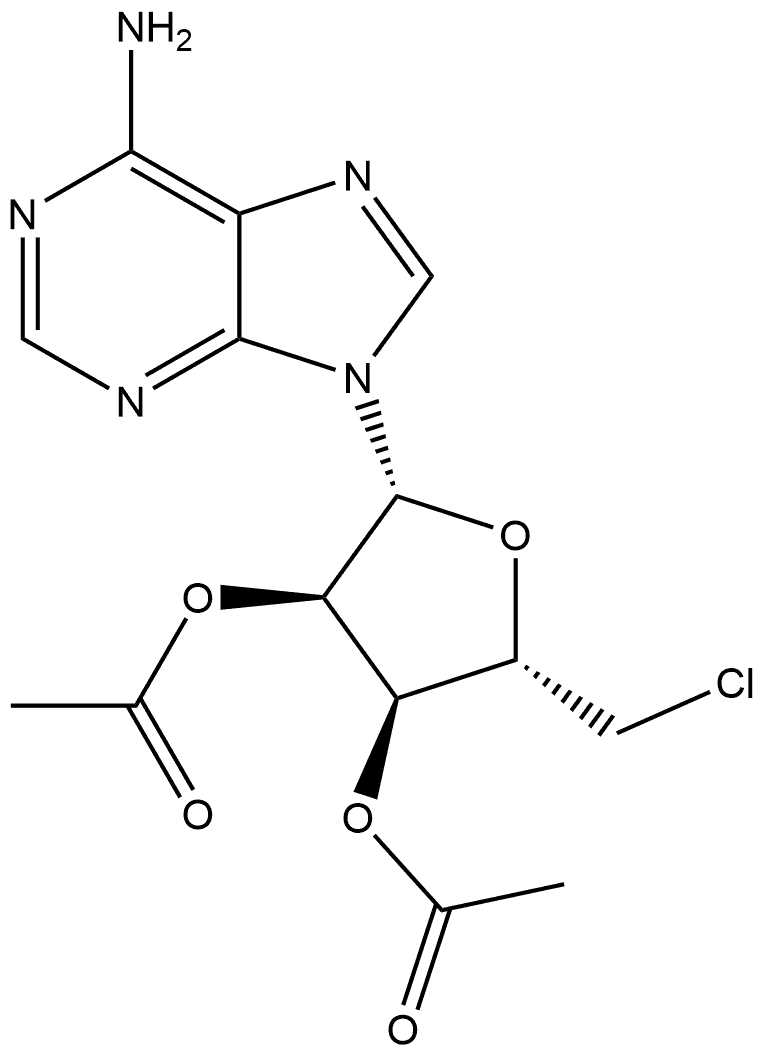 Adenosine, 5′-chloro-5′-deoxy-, 2′,3′-diacetate Structure