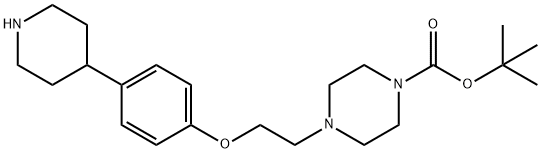 1-Piperazinecarboxylic acid, 4-[2-[4-(4-piperidinyl)phenoxy]ethyl]-, 1,1-dimethylethyl ester Structure