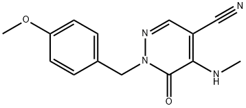 4-Pyridazinecarbonitrile, 1,6-dihydro-1-[(4-methoxyphenyl)methyl]-5-(methylamino)-6-oxo- 구조식 이미지