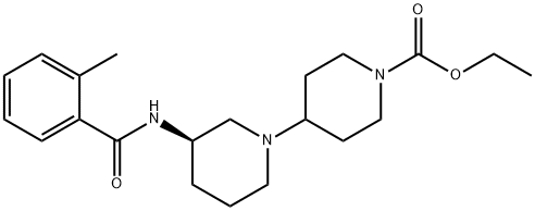 [1,4'-Bipiperidine]-1'-carboxylic acid, 3-[(2-methylbenzoyl)amino]-, ethyl ester, (3R)- Structure