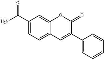 2H-1-Benzopyran-7-carboxamide, 2-oxo-3-phenyl- Structure