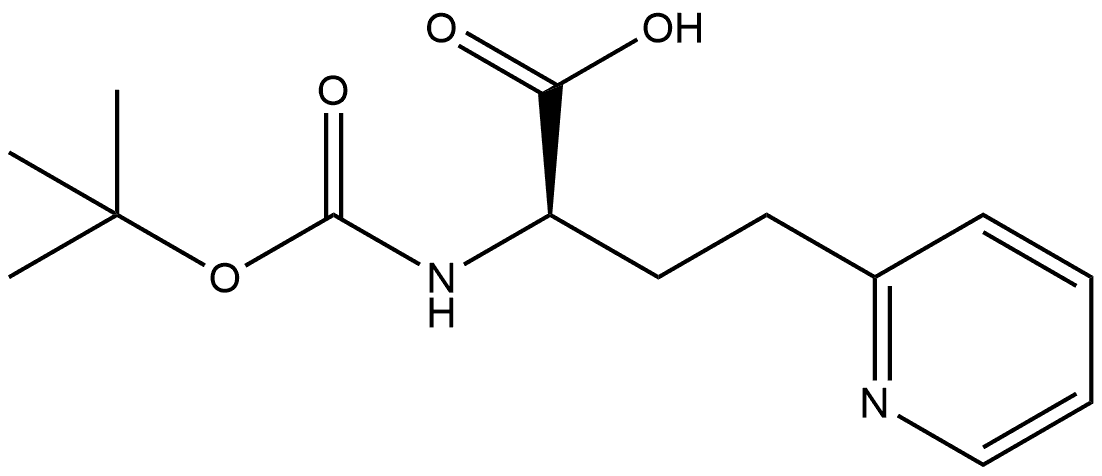 2R-2-(tert-butoxy)carbonyl)amino-4-pyridin-2-ylbutanoic acid Structure