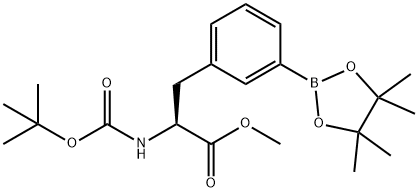 L-Phenylalanine, N-[(1,1-dimethylethoxy)carbonyl]-3-(4,4,5,5-tetramethyl-1,3,2-dioxaborolan-2-yl)-, methyl ester 구조식 이미지
