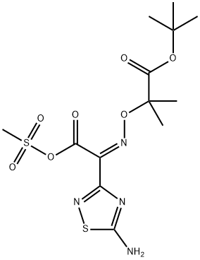 3,7-Dioxa-8-thia-4-azanon-4-enoic acid, 5-(5-amino-1,2,4-thiadiazol-3-yl)-2,2-dimethyl-6-oxo-, 1,1-dimethylethyl ester, 8,8-dioxide, (4Z)- Structure