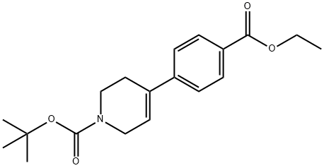 tert-butyl 4-(4-(ethoxycarbonyl)phenyl)-5,6-dihydropyridine-1(2H)-carboxylate 구조식 이미지