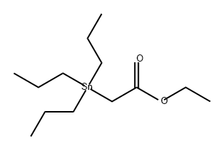 Acetic acid, 2-(tripropylstannyl)-, ethyl ester Structure