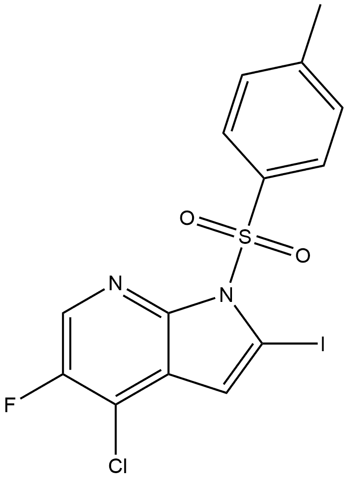 4-chloro-5-fluoro-2-iodo-1-tosyl-1H-pyrrolo[2,3-b]pyridine Structure