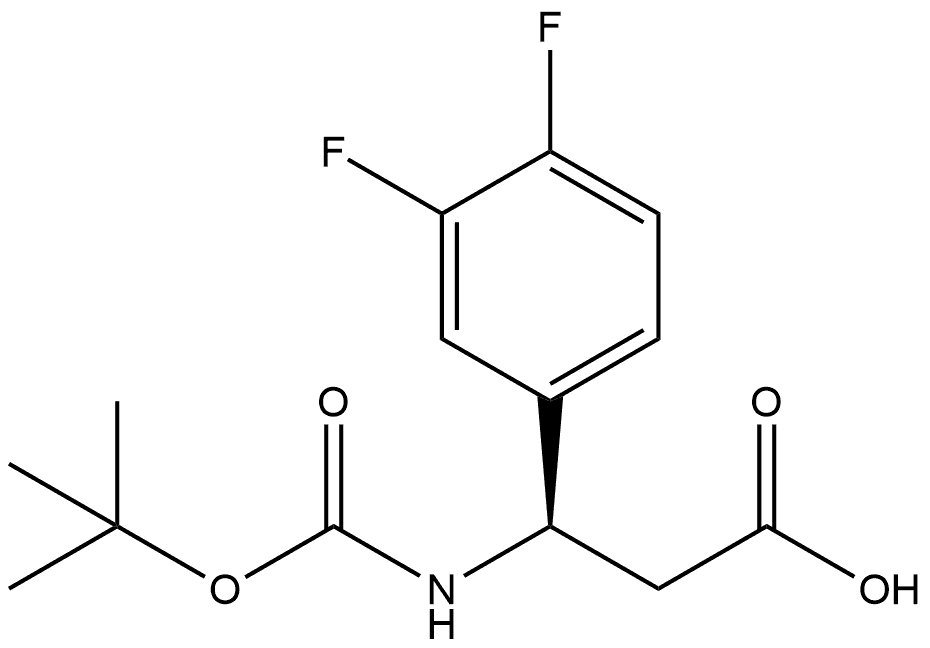 (R)-3-((tert-butoxycarbonyl)amino)-3-(3,4-difluorophenyl)propanoic acid Structure