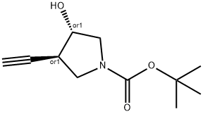 rac-tert-butyl (3R,4S)-3-ethynyl-4-hydroxypyrrolidine-1-carboxylate Structure