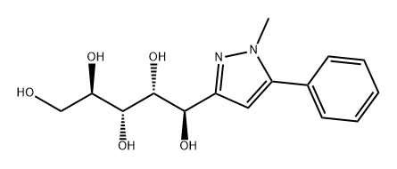 D-Arabinitol, 1-C-(1-methyl-5-phenyl-1H-pyrazol-3-yl)-, (1R)- 구조식 이미지