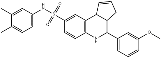 N-(3,4-Dimethylphenyl)-3a,4,5,9b-tetrahydro-4-(3-methoxyphenyl)-3H-cyclopenta[c]quinoline-8-sulfonamide Structure