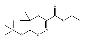 4H-1,2-Oxazine-3-carboxylic acid, 5,6-dihydro-5,5-dimethyl-6-[(trimethylsilyl)oxy]-, ethyl ester 구조식 이미지