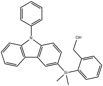 (2-(Dimethyl(9-phenyl-9H-carbazol-3-yl)silyl)phenyl)methanol 구조식 이미지