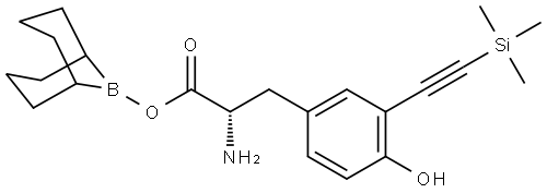 9-borabicyclo[3.3.1]nonan-9-yl (S)-2-amino-3-(4-hydroxy-3-((trimethylsilyl)ethynyl)phenyl)propanoate Structure