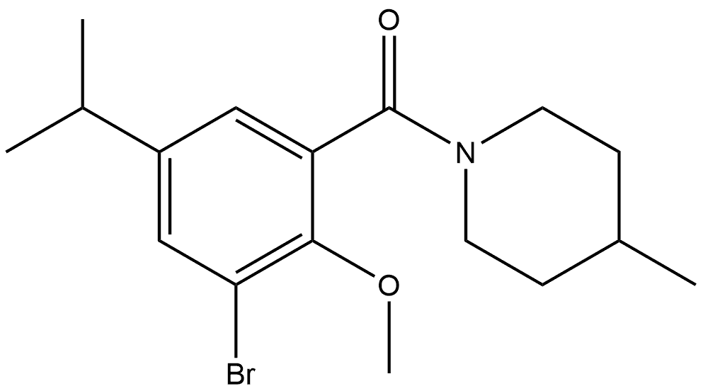 3-Bromo-2-methoxy-5-(1-methylethyl)phenyl](4-methyl-1-piperidinyl)methanone Structure