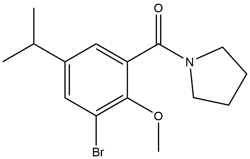 3-Bromo-2-methoxy-5-(1-methylethyl)phenyl]-1-pyrrolidinylmethanone Structure