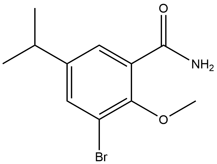 3-Bromo-2-methoxy-5-(1-methylethyl)benzamide Structure